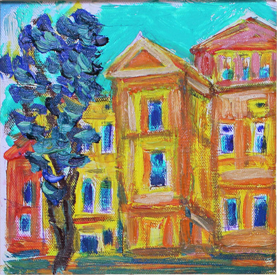 Бабицына Татьяна Викторовна. Лот из четырех работ 2019 г. в одной раме из серии «Москва»: